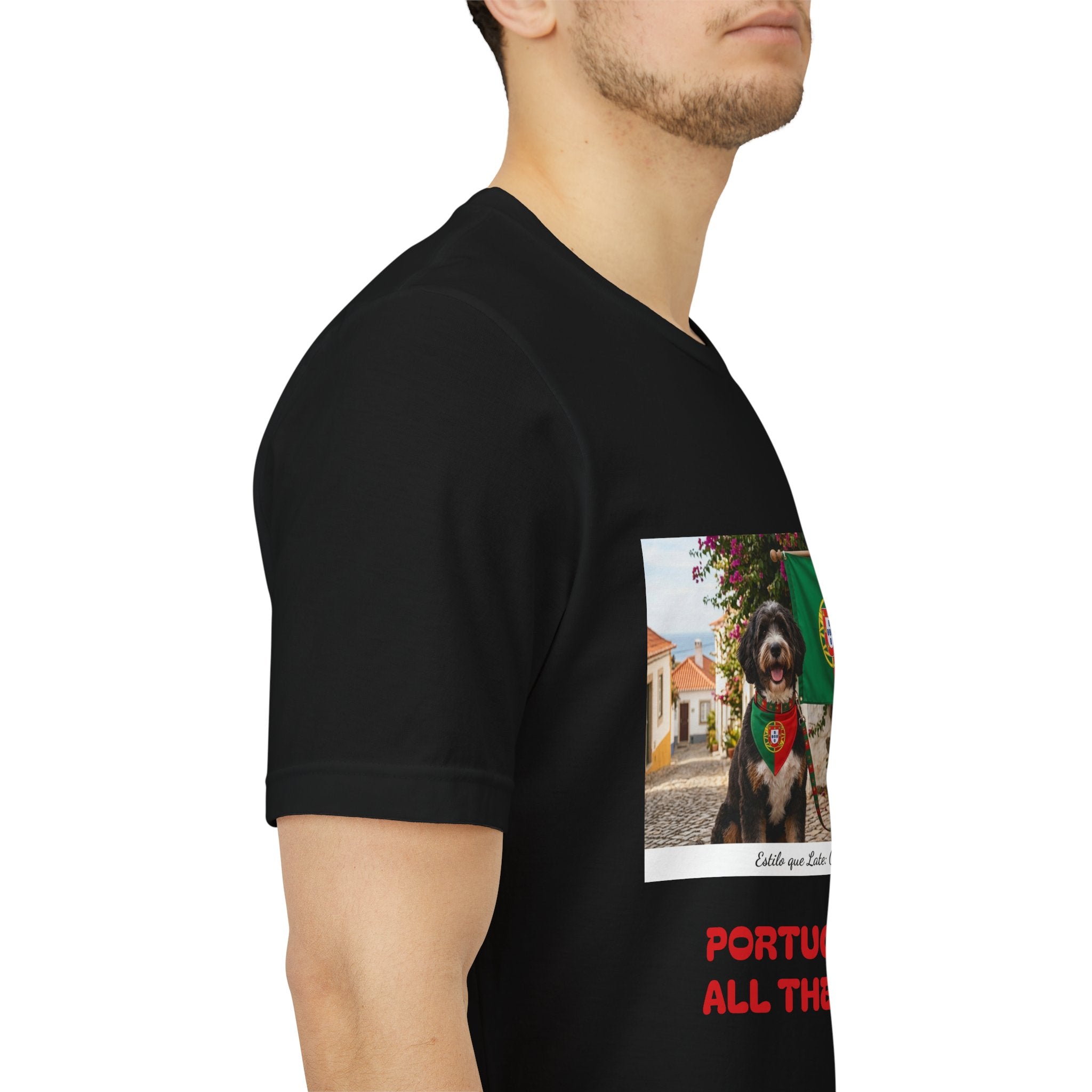 🇵🇹 Portuguese All The Way! T-Shirt — Portugal Flag & Dog Travel Tee