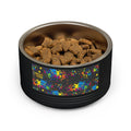 Tigela para Cão — Tigela para Animais de Estimação de Aço Inoxidável com Ossos Azuis-Petróleo e Patas Cor de Laranja (532 ml)