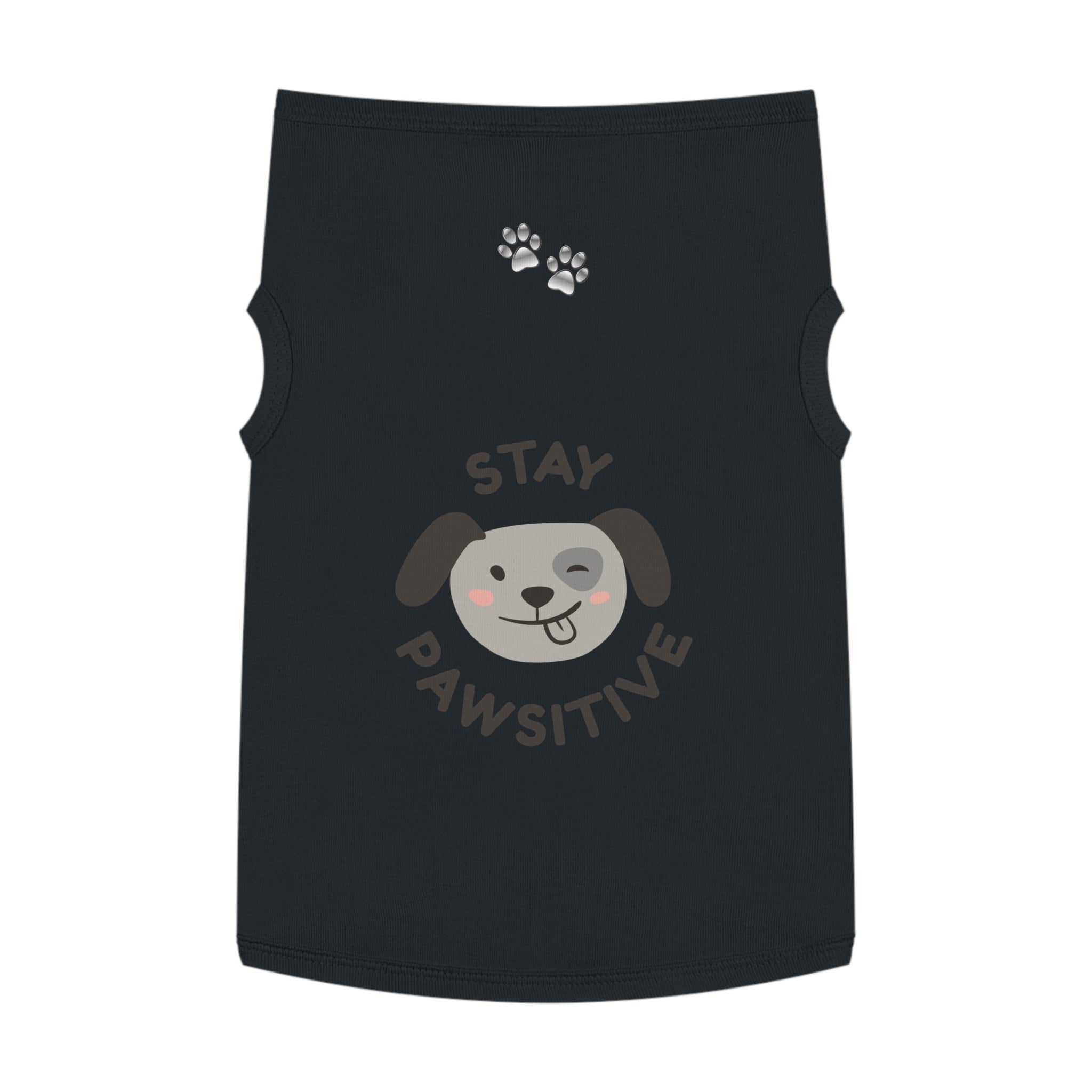 Stay Pawsitive Dog Tank Top — Cute Puppy Graphic Pet Shirt