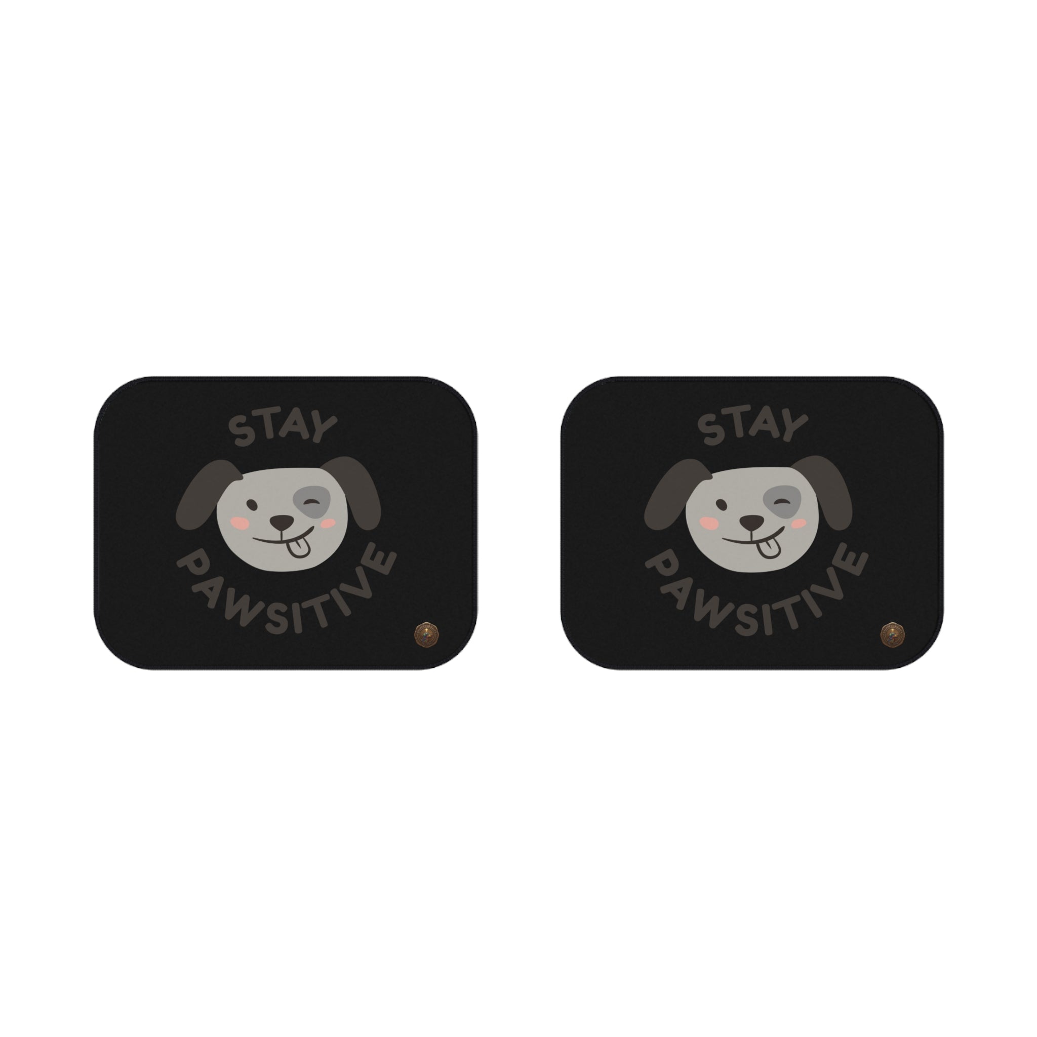 Car Mats - "Stay Pawsitive" Rear Dog Car Floor Mats Set (2-Pack)