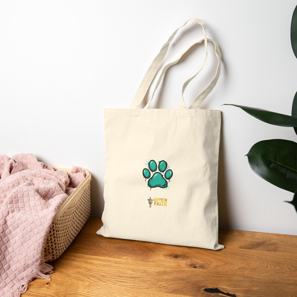 Faithful Paws City Cotton Tote Bag — "His Angels" Inspirational Pet Rescue Design