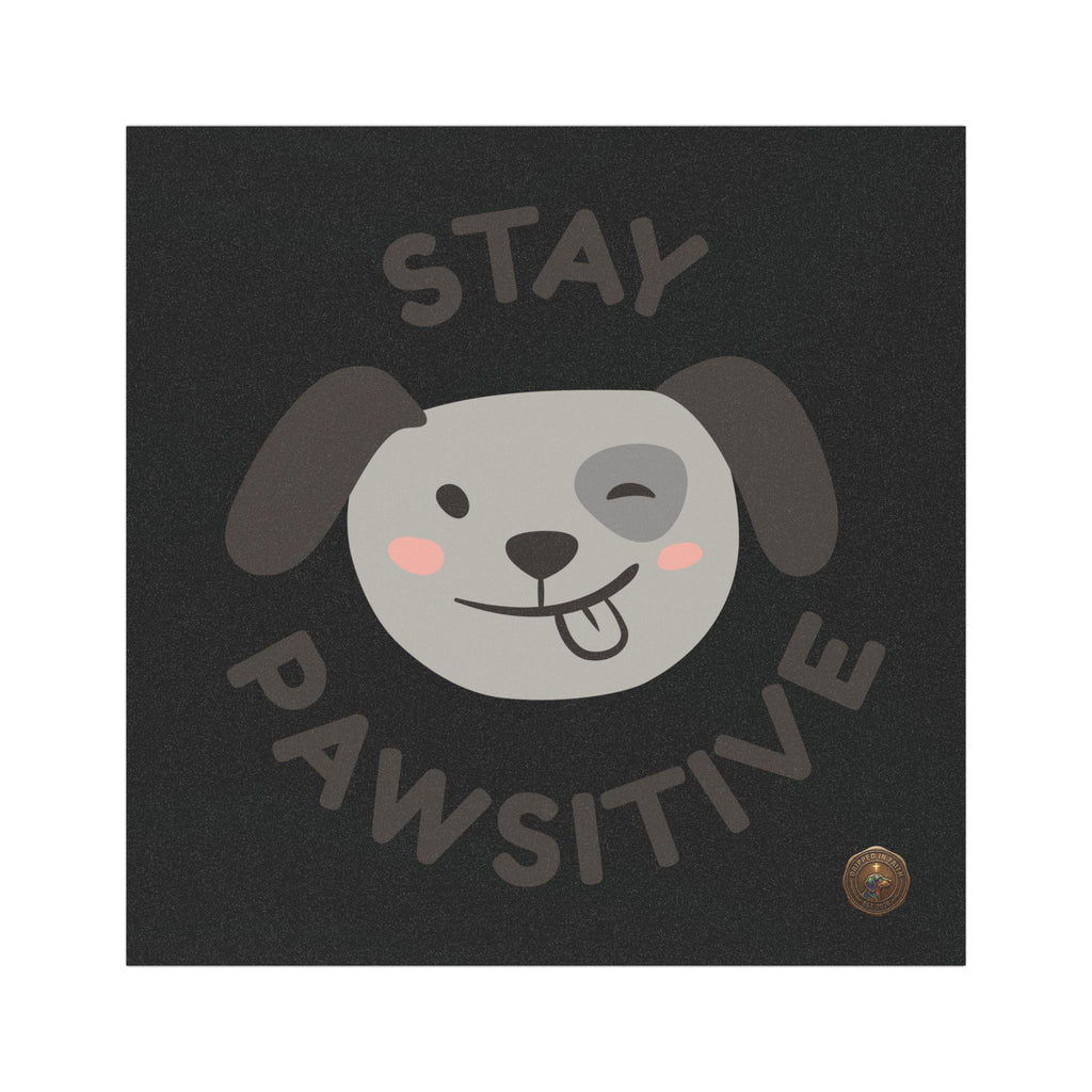 Íman para Carro "Stay Pawsitive" — Decalque Magnético de Cão Fofo a Piscadela