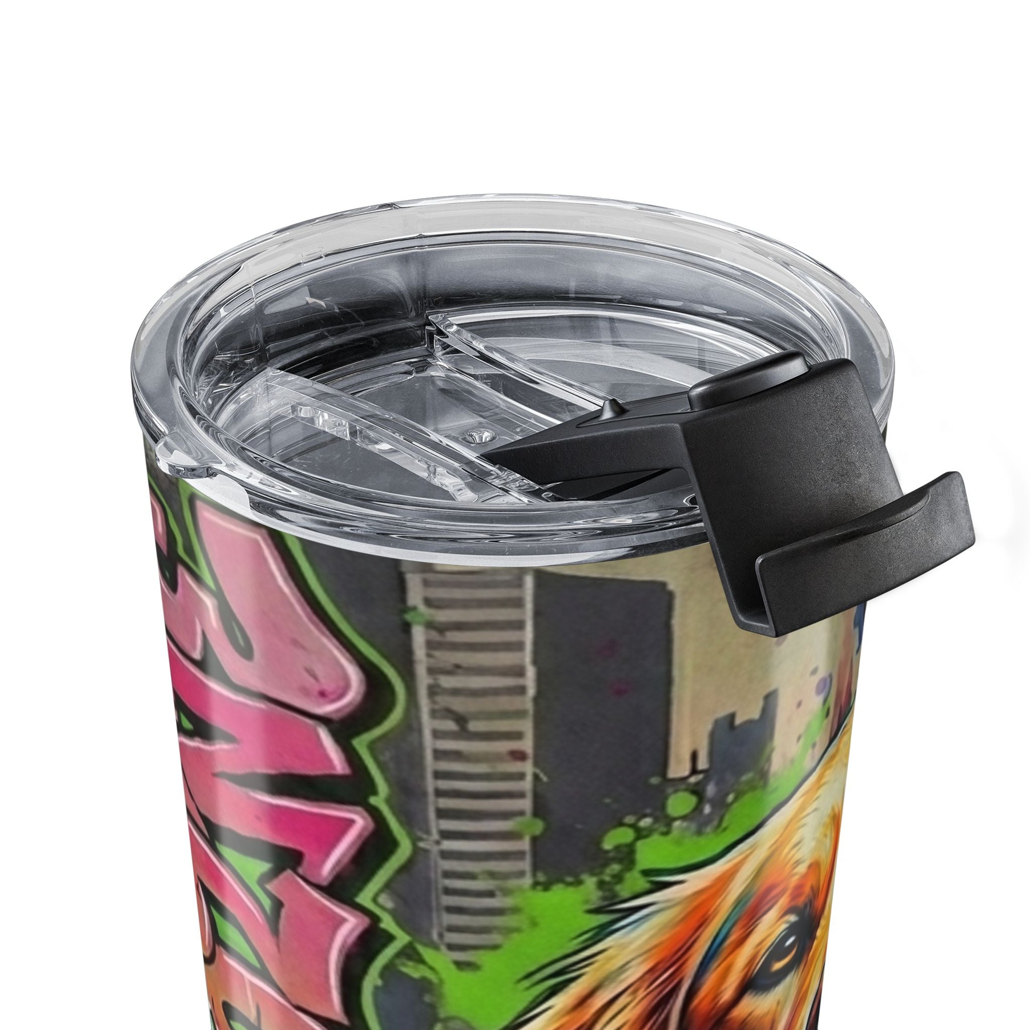 20oz Durable Stainless Tumbler — Colorful Graffiti Golden Retriever Travel Mug