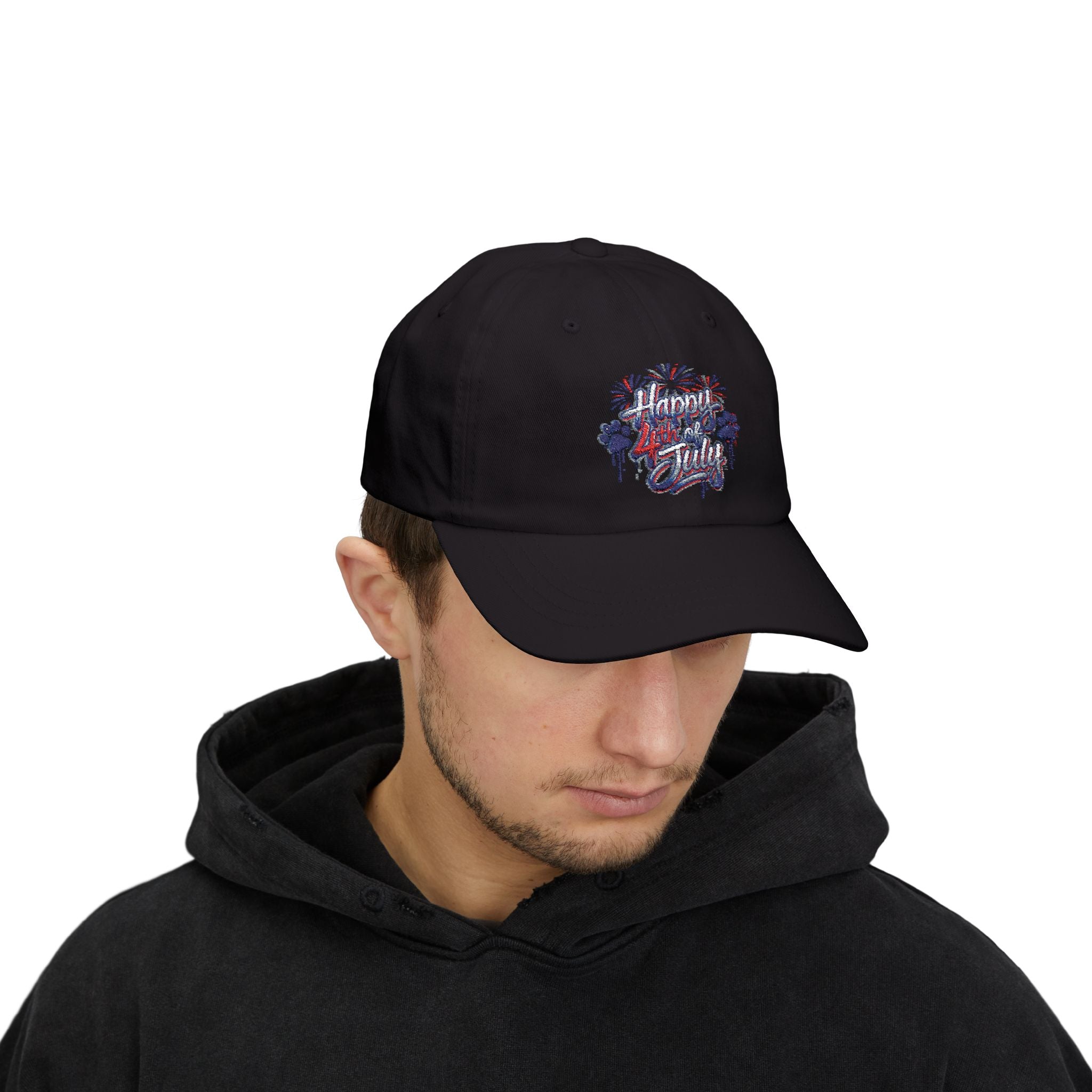 4th of July Dad Cap - 'Happy July' Fireworks Baseball Hat