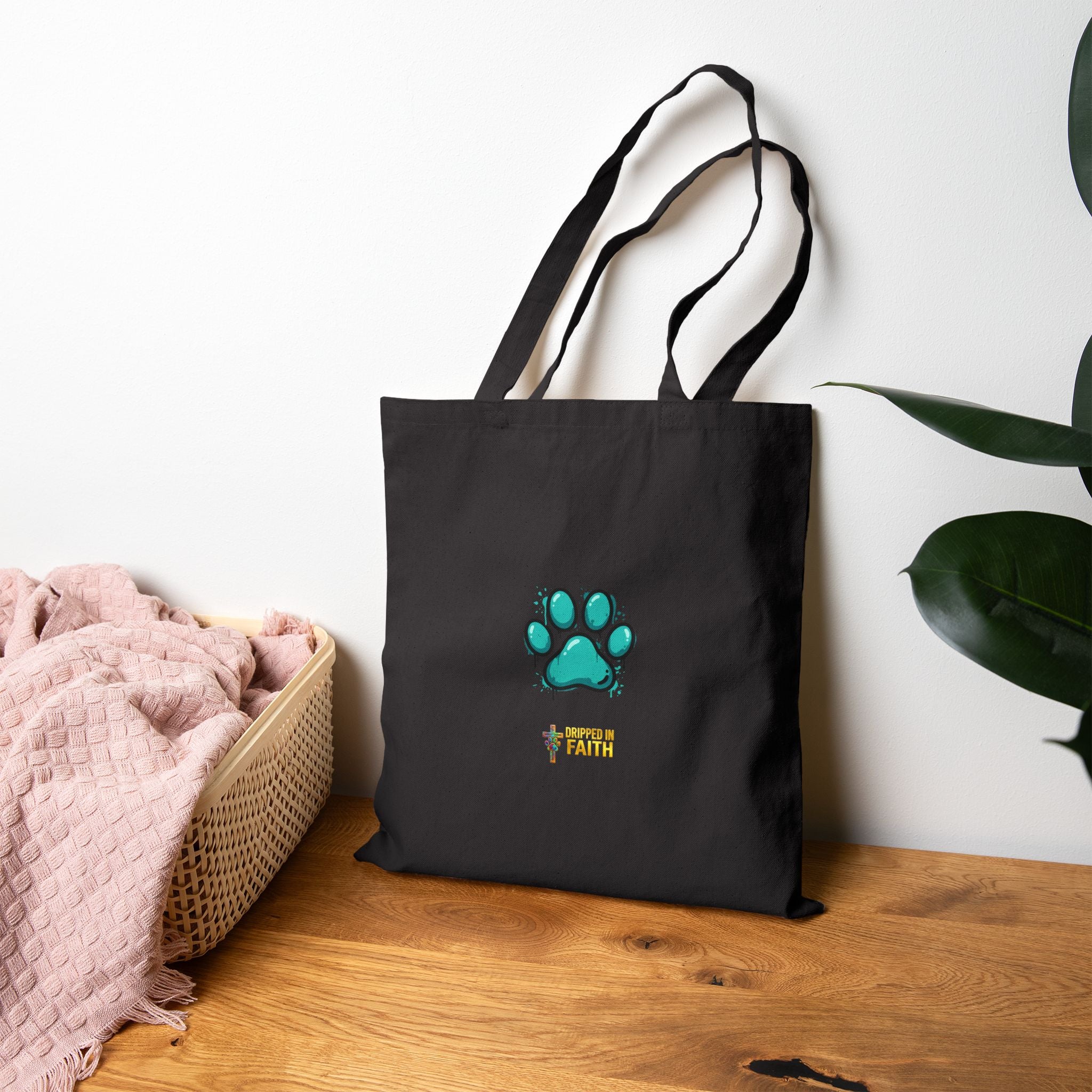 Faithful Paws City Cotton Tote Bag — "His Angels" Inspirational Pet Rescue Design