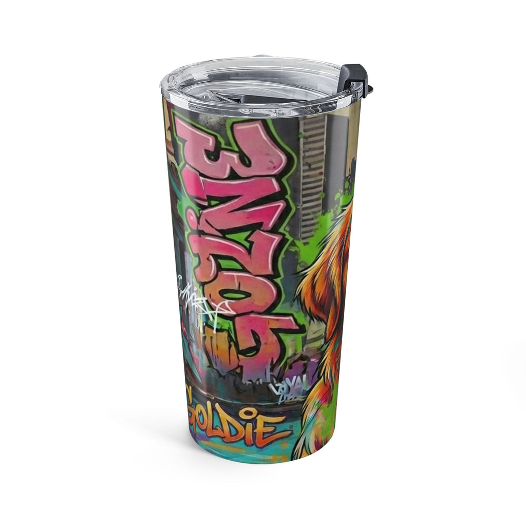 20oz Durable Stainless Tumbler — Colorful Graffiti Golden Retriever Travel Mug