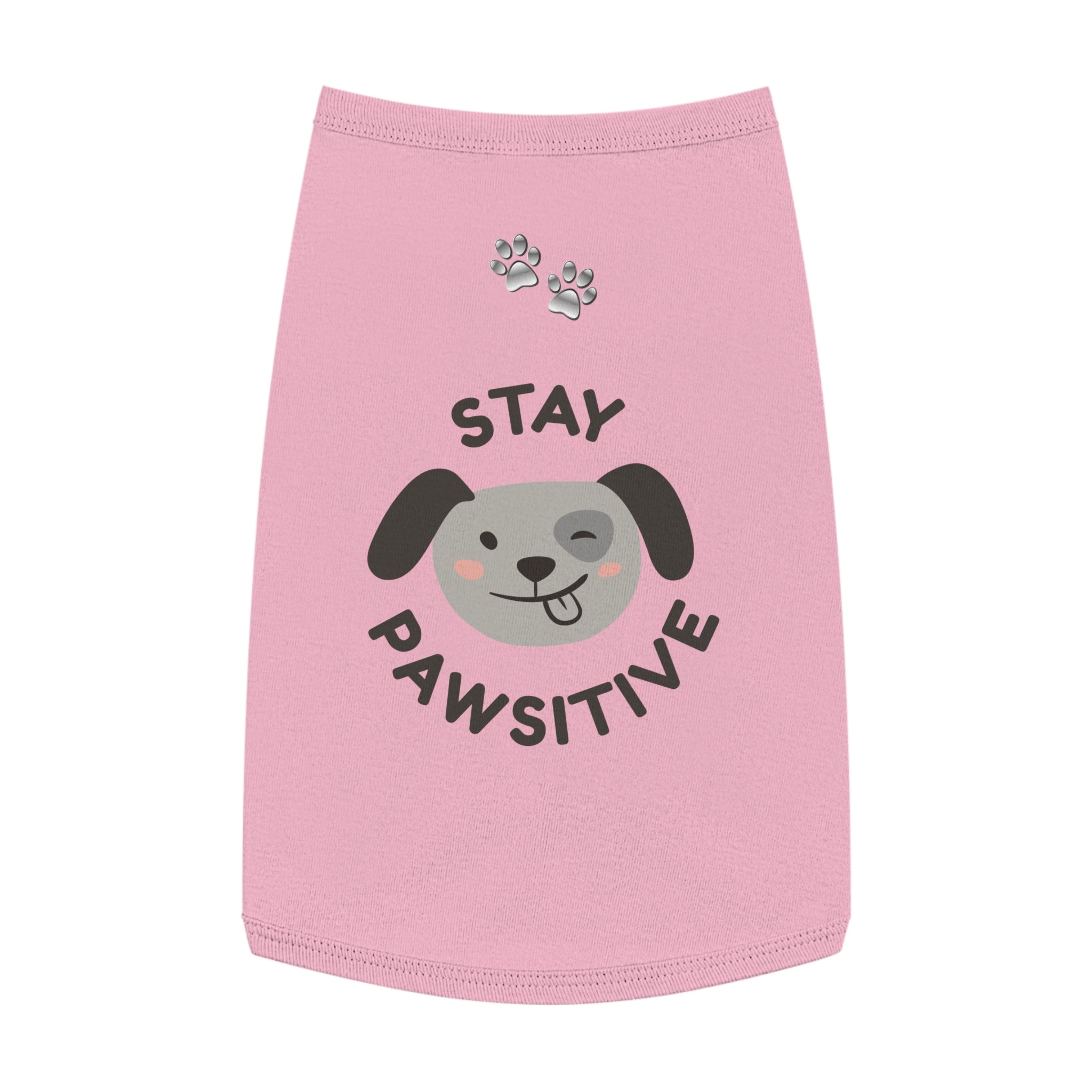Stay Pawsitive Dog Tank Top — Cute Puppy Graphic Pet Shirt