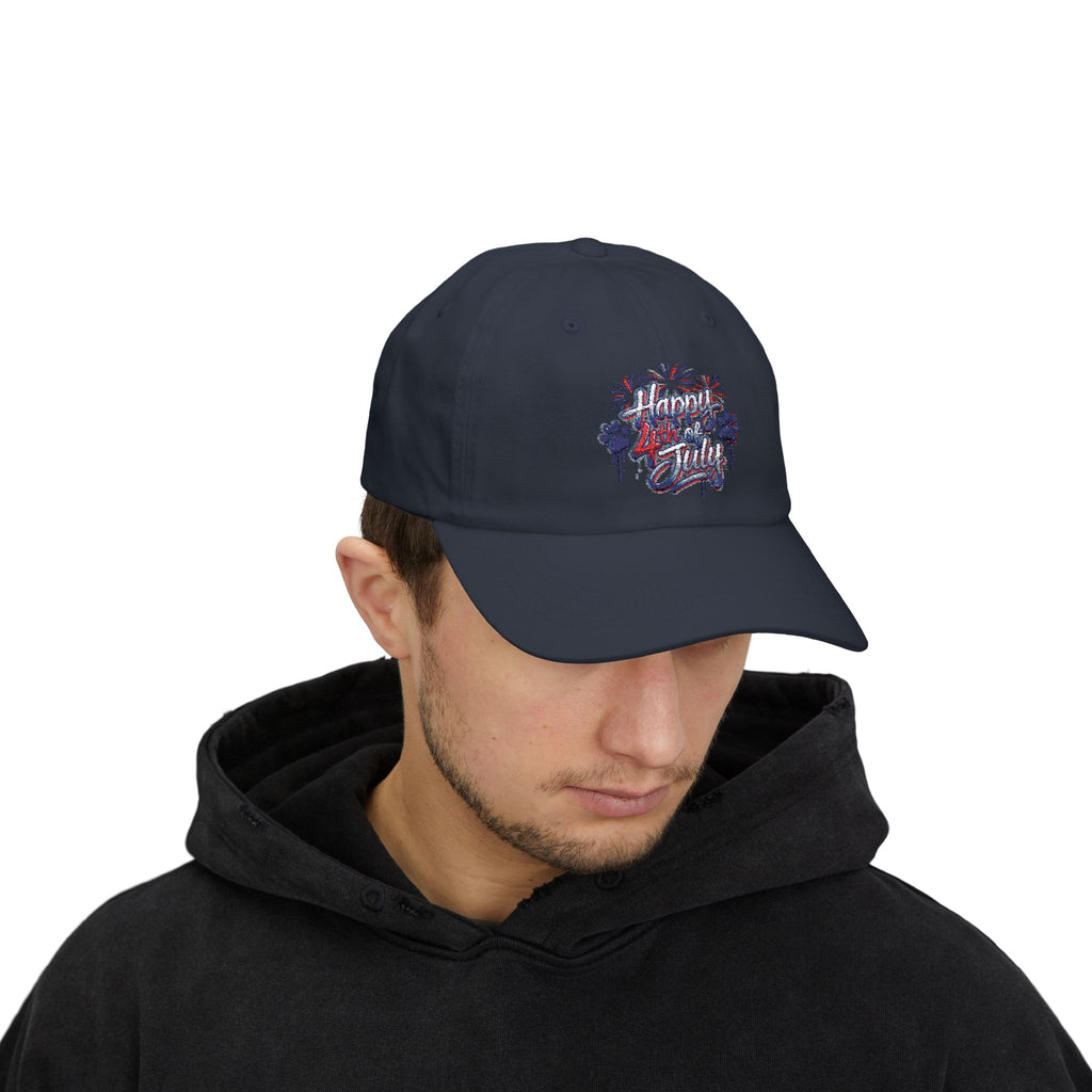 4th of July Dad Cap - 'Happy July' Fireworks Baseball Hat