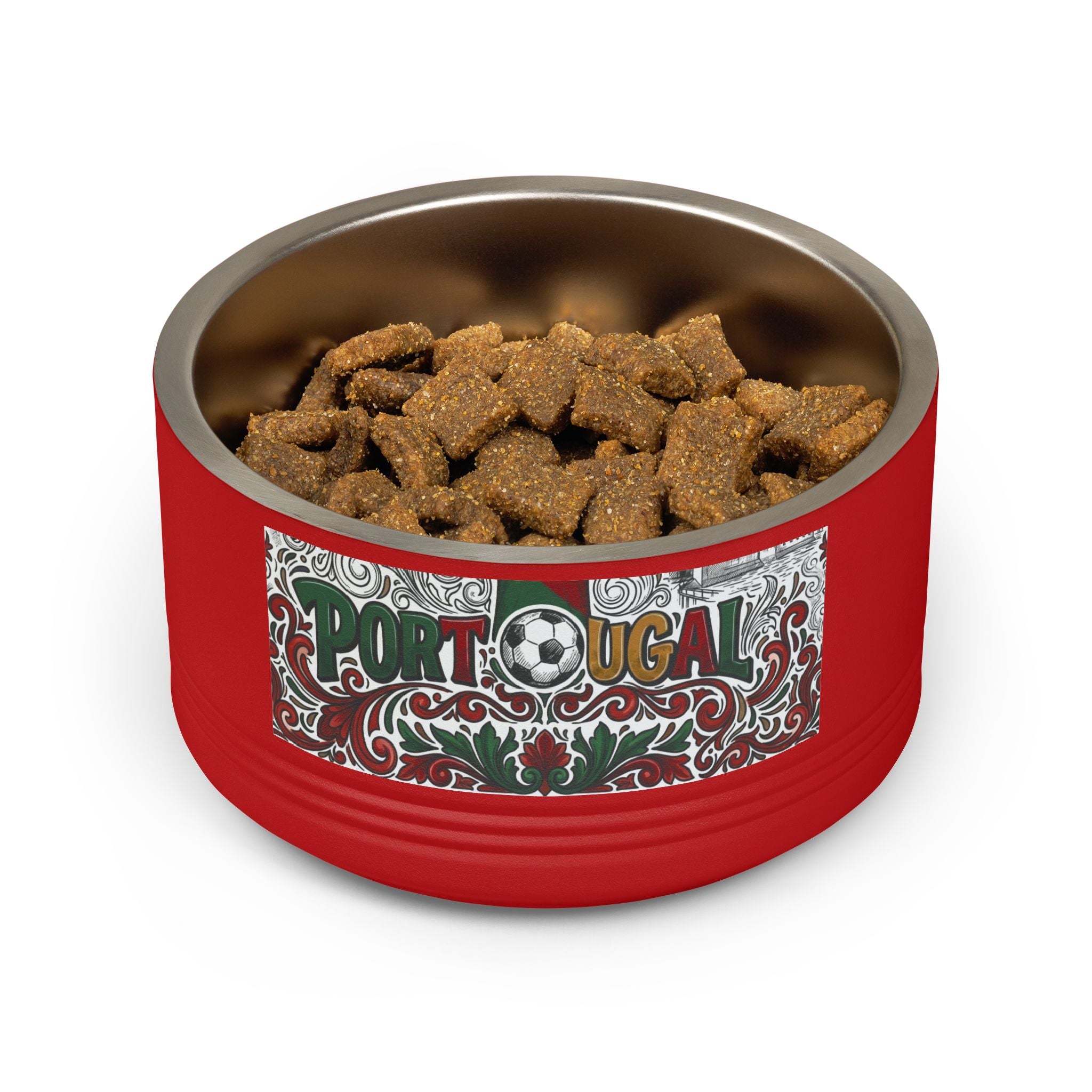 🇵🇹 Portugal Soccer Pet Bowl — 18oz Stainless Dog & Cat Food Dish