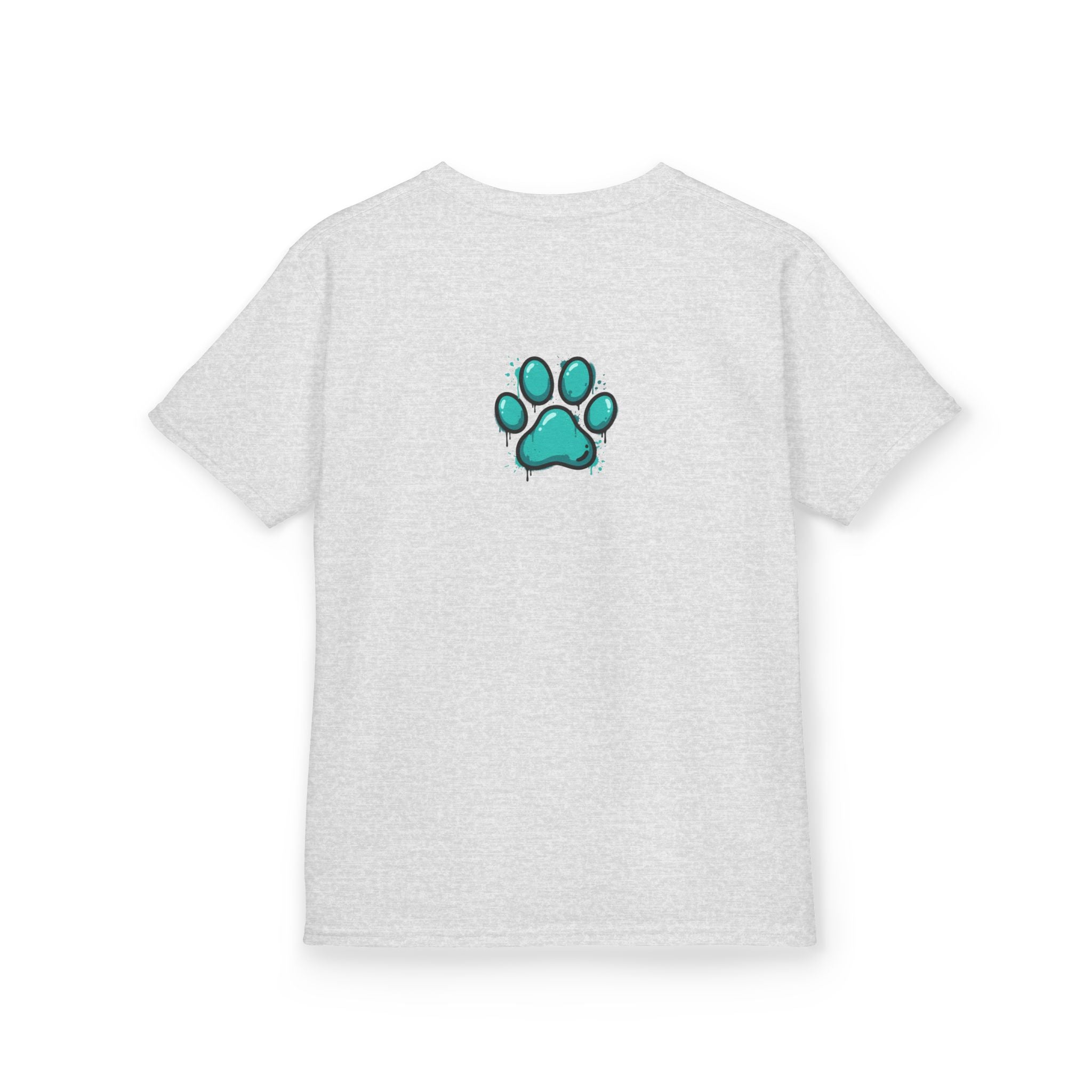 Kids Grafitti Dachshund T-Shirt — "Faithful Paws City" Colorful Angels & Paw Print Graphic Tee