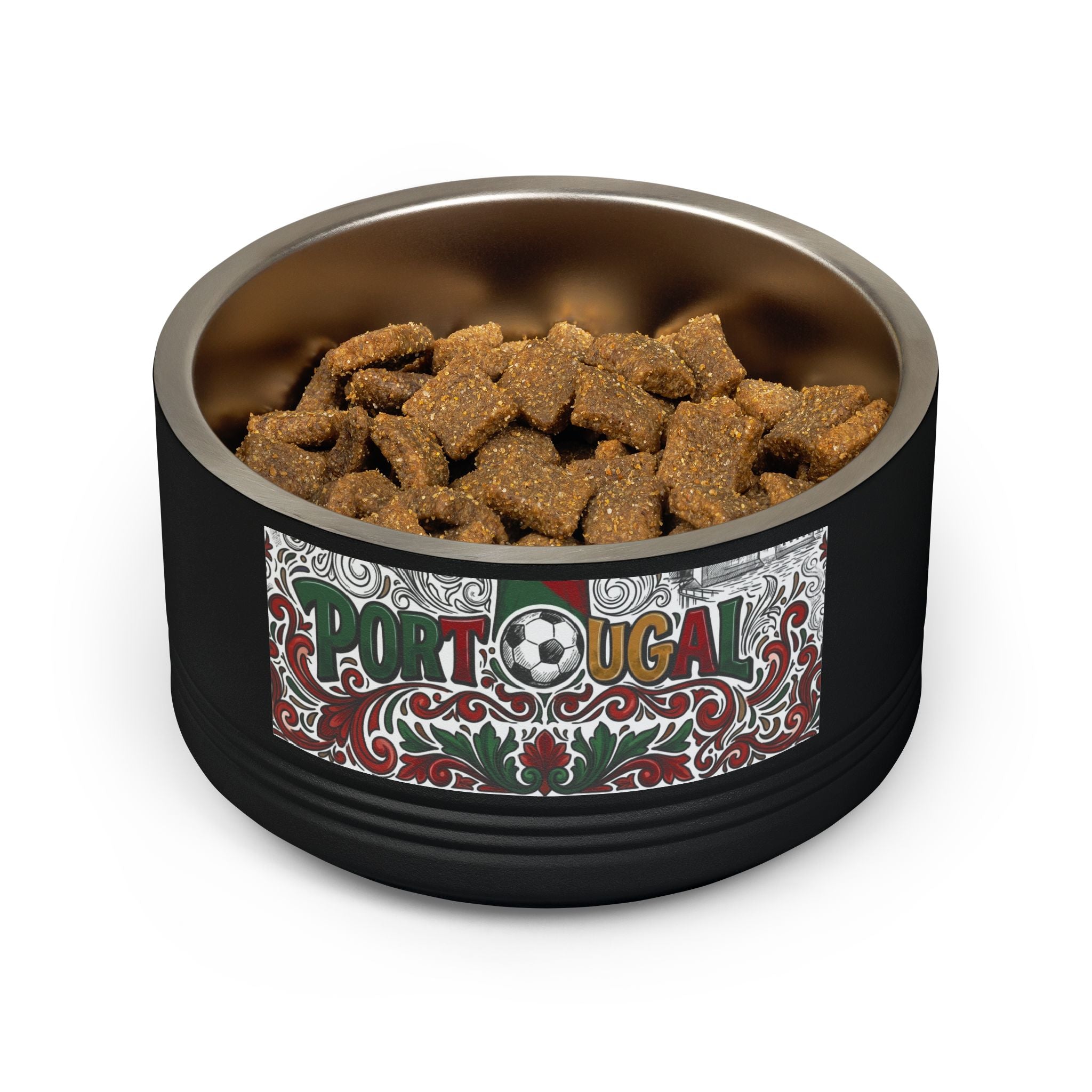 🇵🇹 Portugal Soccer Pet Bowl — 18oz Stainless Dog & Cat Food Dish