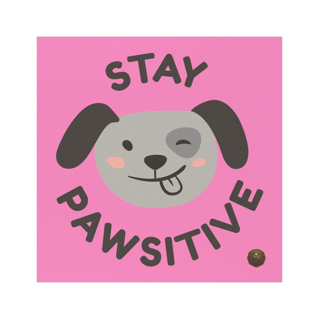 Stay Pawsitive Dog Car Magnet — Cute Winking Pup Pet Lover Vinyl Magnet