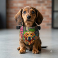 Graffiti Golden Retriever Clip-On Pet Bandana — Urban Dog Collar Accessory
