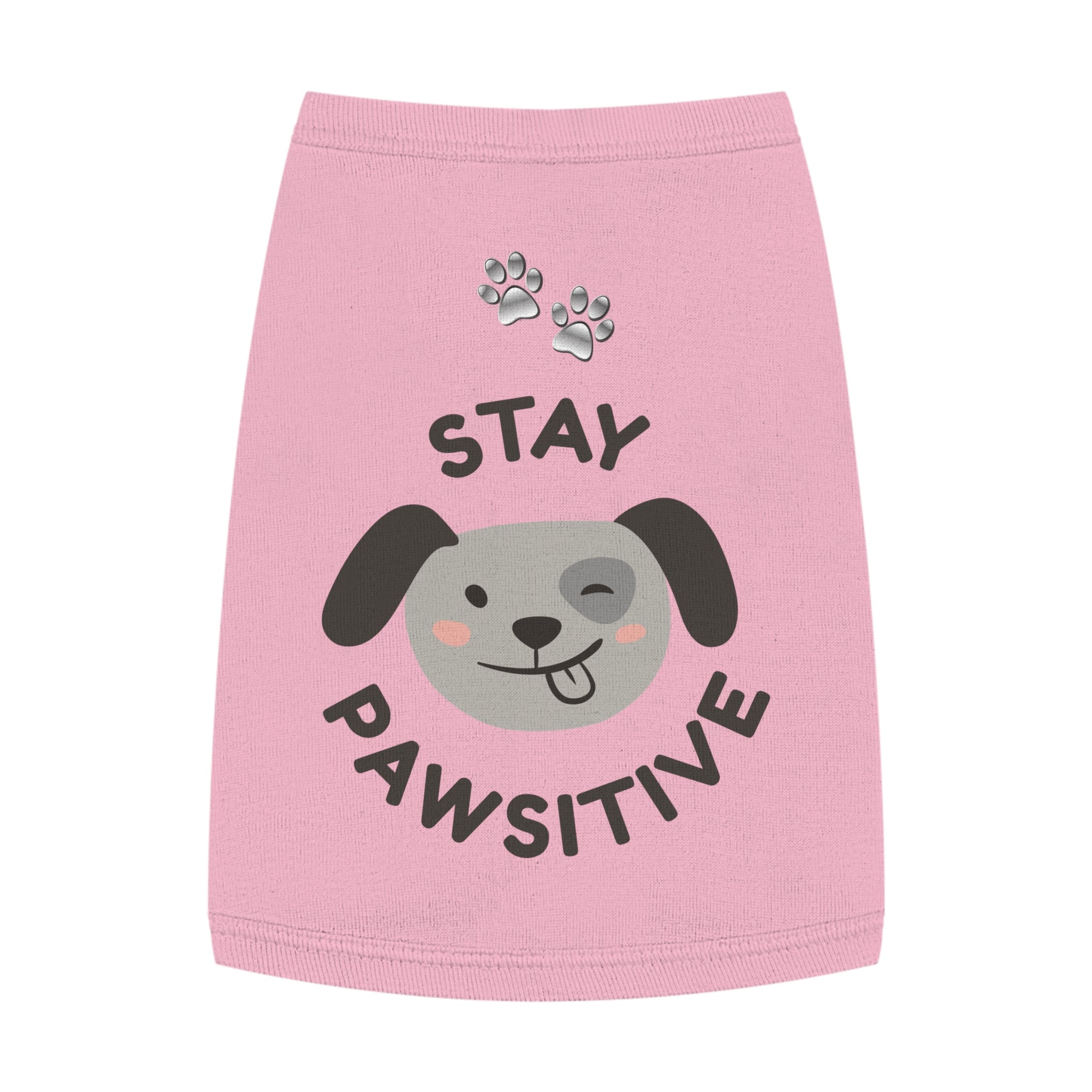 Stay Pawsitive Dog Tank Top — Cute Puppy Graphic Pet Shirt