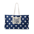 Navy Stars Weekender Bag – Patriotic Star Pattern Travel Tote