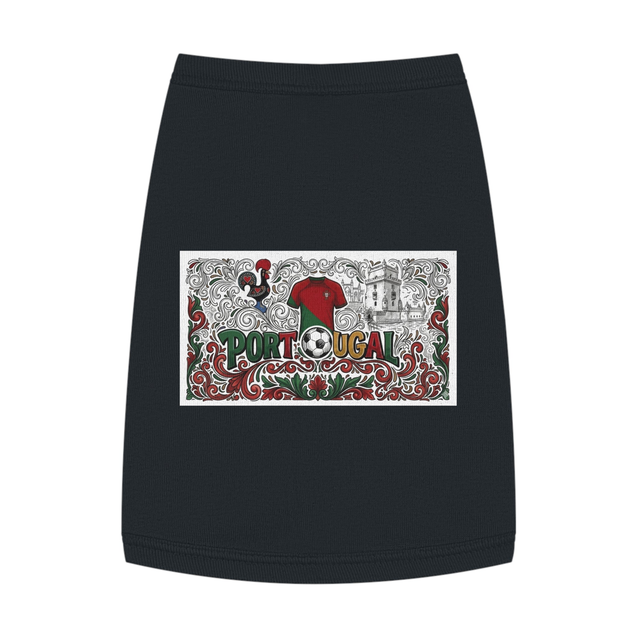 🇵🇹 Portugal Pet Tank Top — Portuguese Rooster & Azulejo Design Dog Shirt
