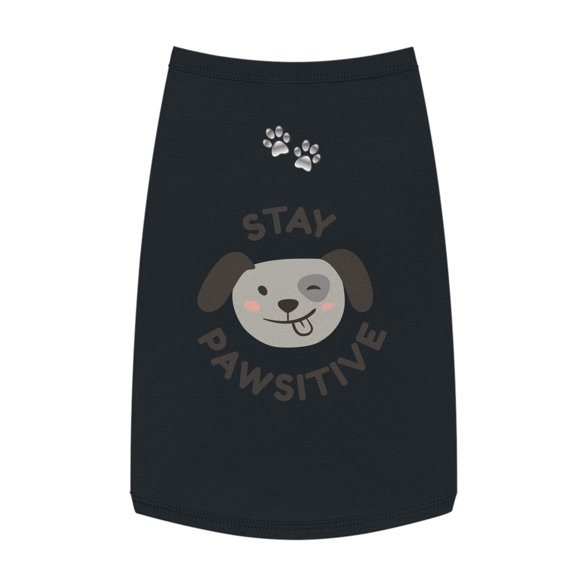 Stay Pawsitive Dog Tank Top — Cute Puppy Graphic Pet Shirt