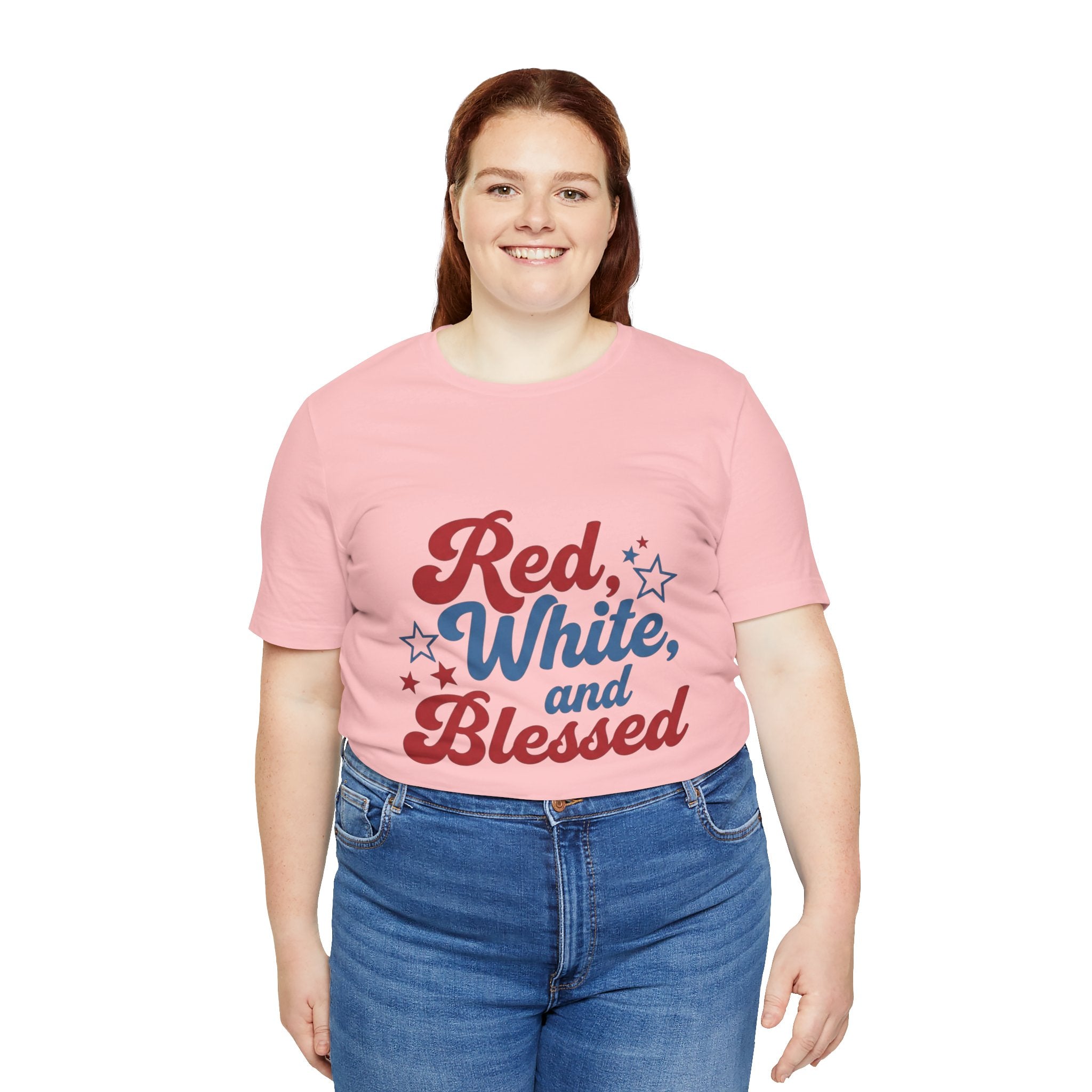 Unisex Jersey short sleeve Red, White, and Blessed T‑Shirt - 4th of July Theme