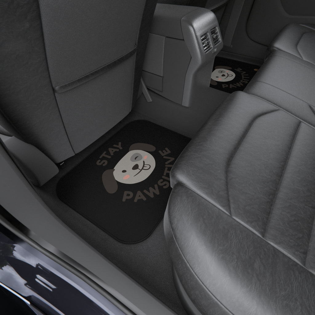 Car Mats - "Stay Pawsitive" Rear Dog Car Floor Mats Set (2-Pack)