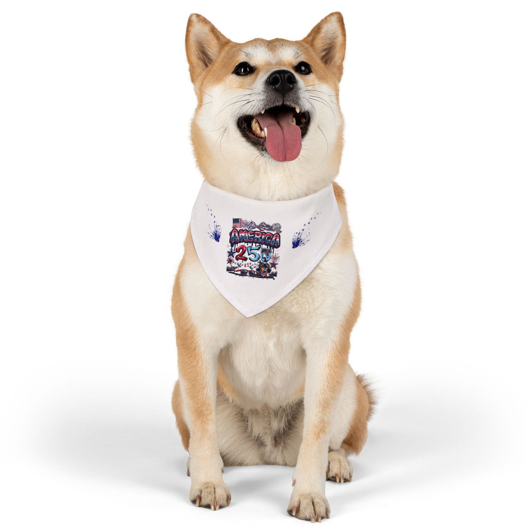 Pet Bandana — Patriotic "America 25" Dog Collar Bandana for 4th of July & Veterans Day