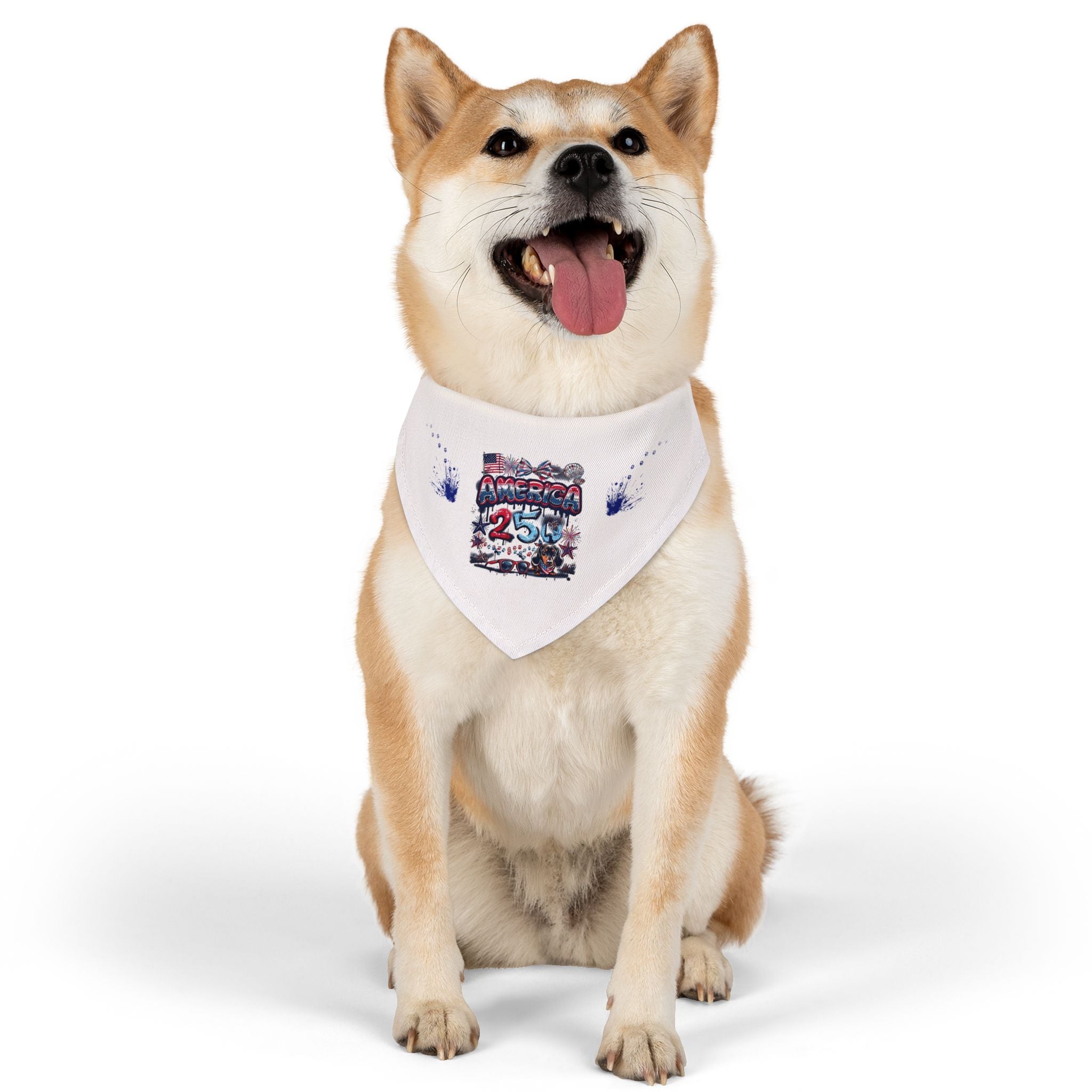 Pet Bandana — Patriotic "America 25" Dog Collar Bandana for 4th of July & Veterans Day