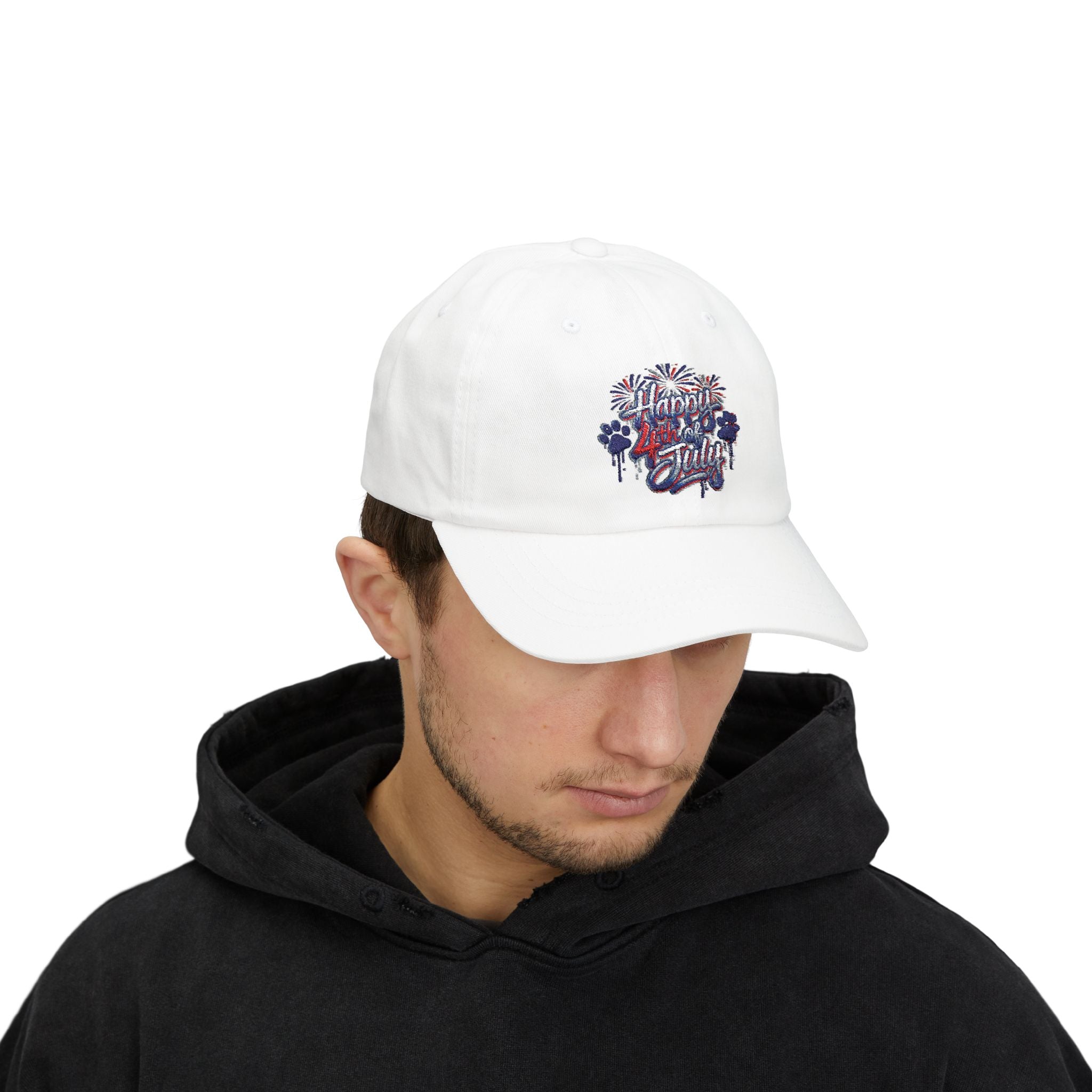 4th of July Dad Cap - 'Happy July' Fireworks Baseball Hat