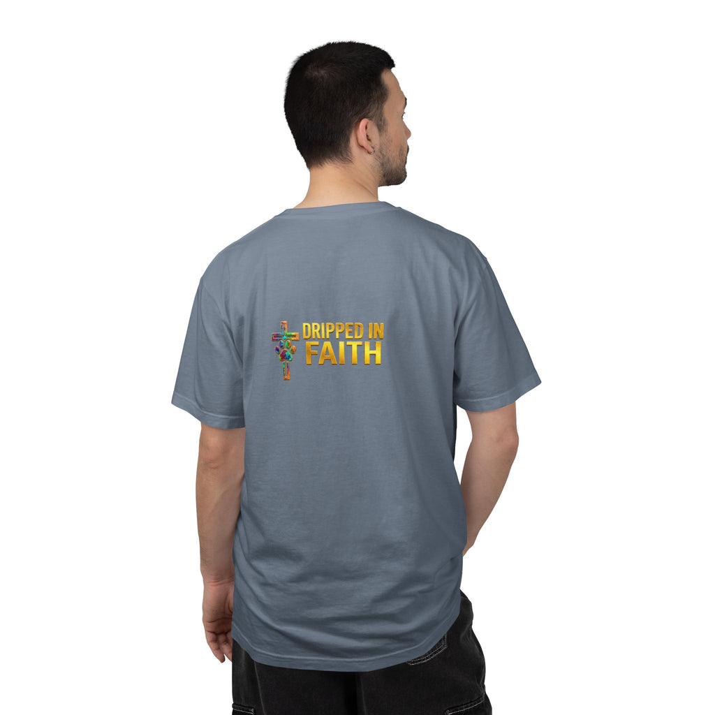 Unisex Christian Dog Grafitti T‑Shirt — "For He Shall Give His Angels Charge Over You" Inspirational Paw Print Tee