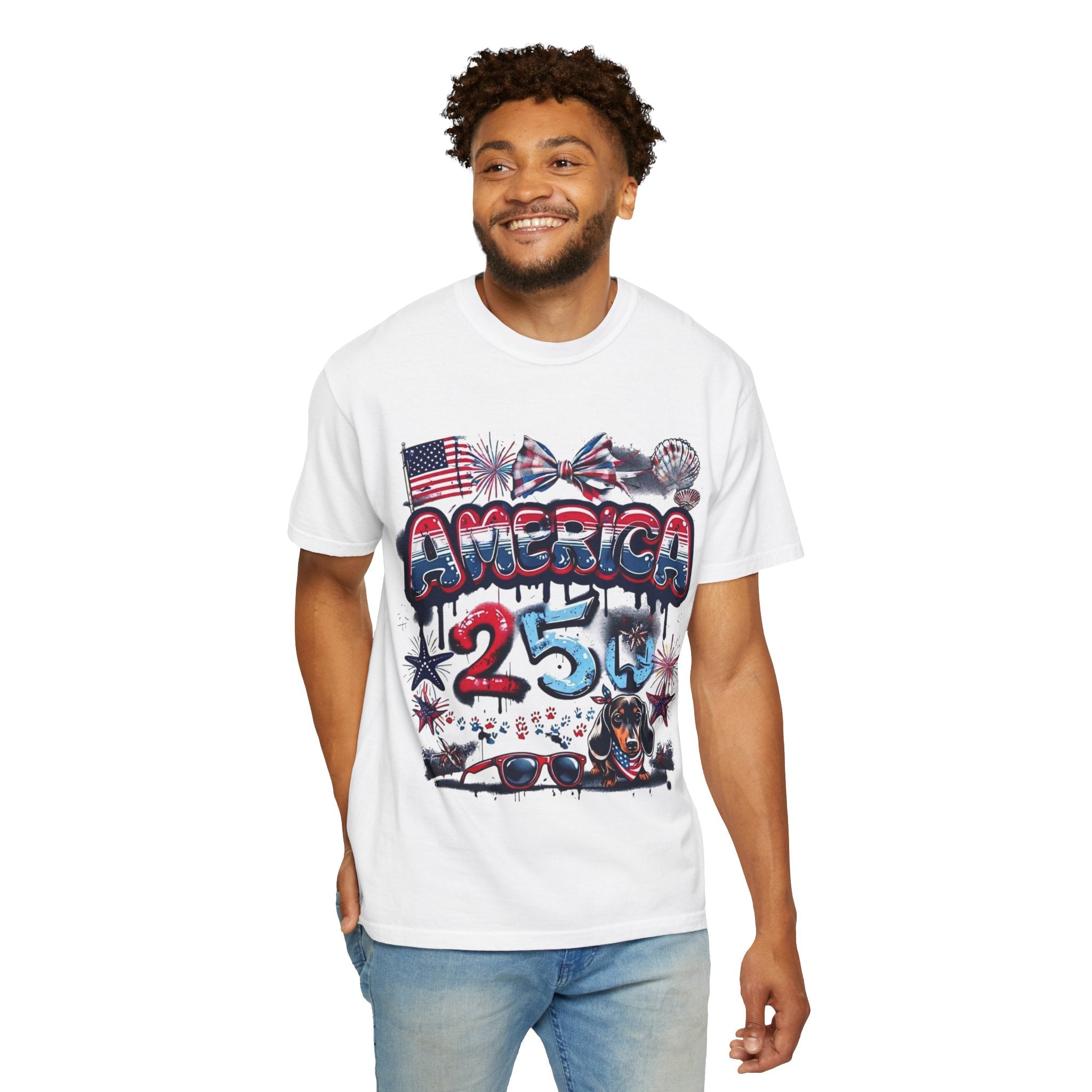 America 4th of July Graphic T-Shirt — "Happy 4th of July" Patriotic Tee