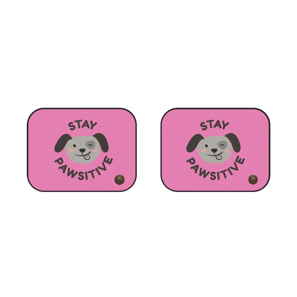 Tapetes Rosa para Carro - Tapetes Traseiros para Cão "Stay Pawsitive" (Pack de 2)