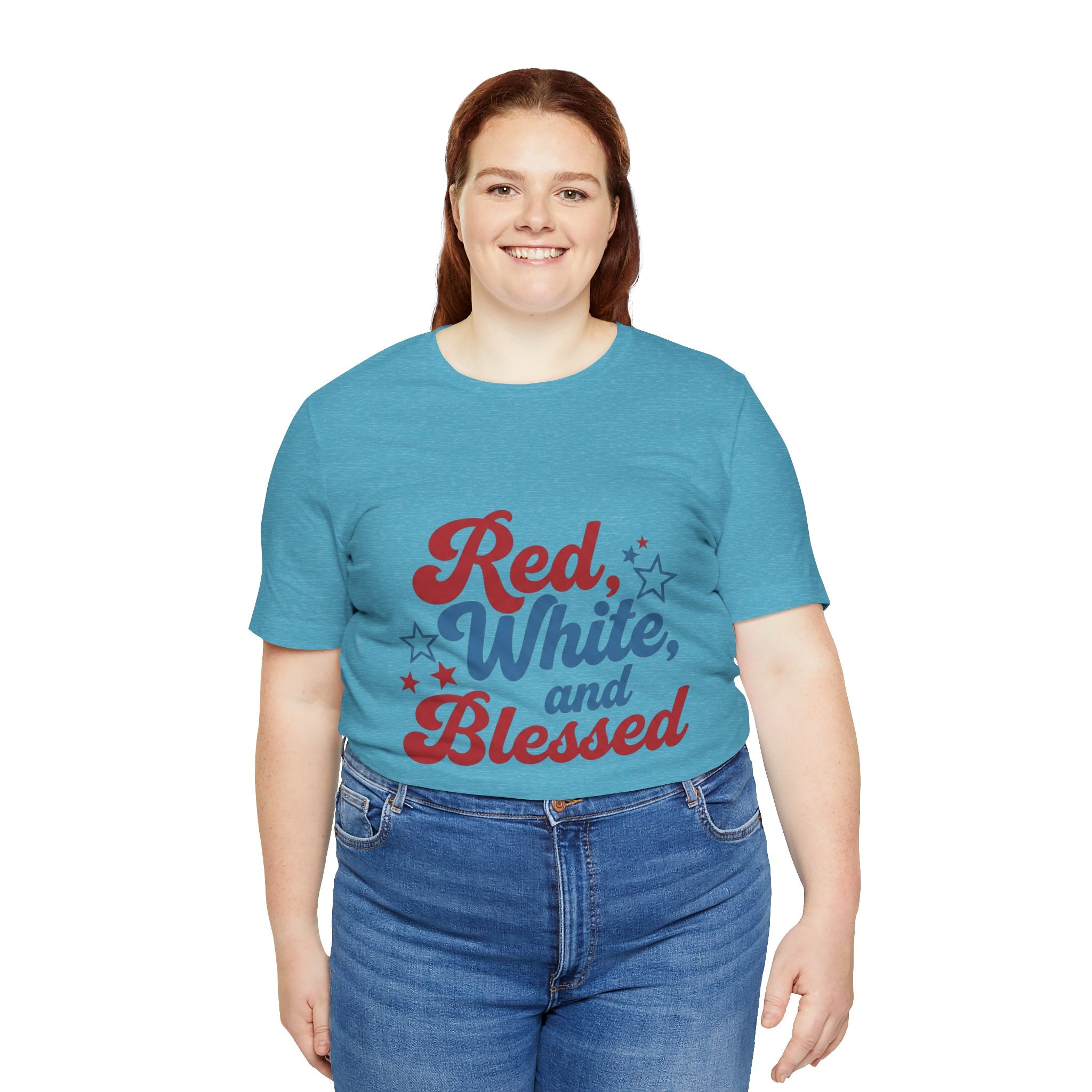 Unisex Jersey short sleeve Red, White, and Blessed T‑Shirt - 4th of July Theme