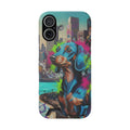 Dachshund Graffiti Phone Case with Card Holder
