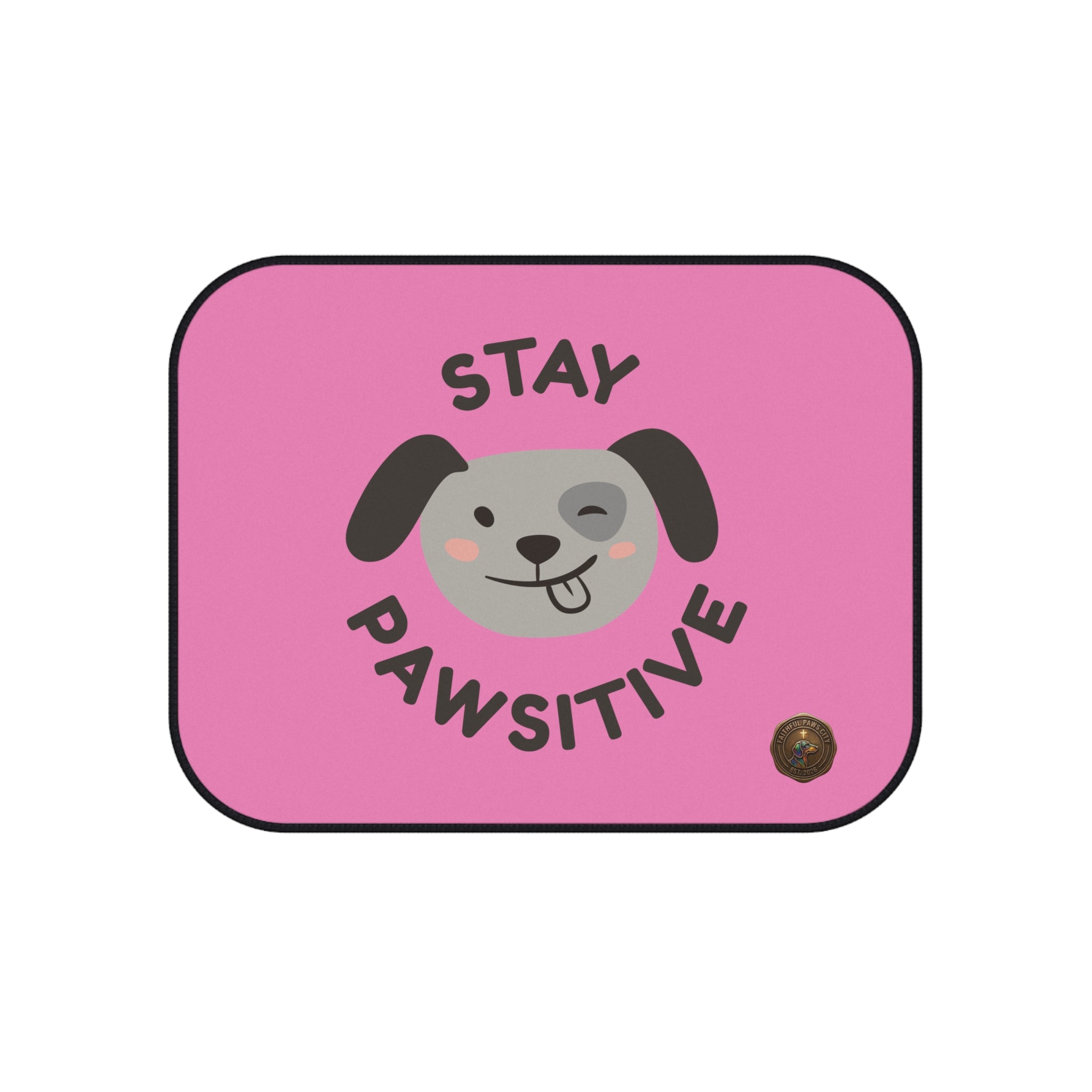 Tapetes Rosa para Carro - Tapetes Traseiros para Cão "Stay Pawsitive" (Pack de 2)