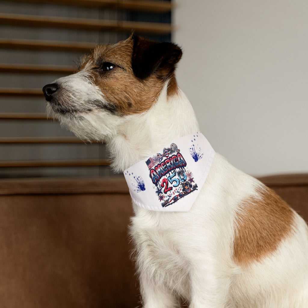 Pet Bandana — Patriotic "America 25" Dog Collar Bandana for 4th of July & Veterans Day