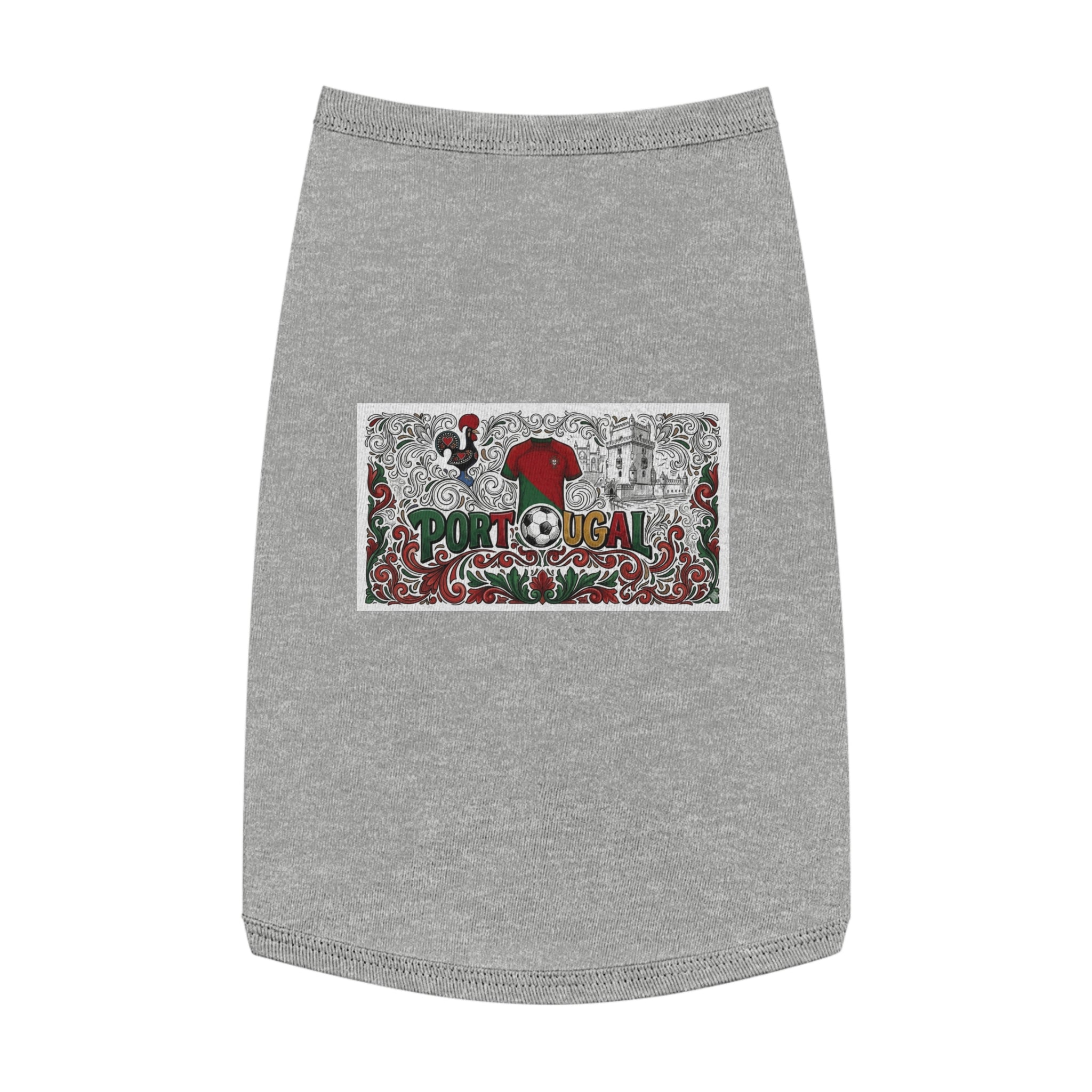 🇵🇹 Portugal Pet Tank Top — Portuguese Rooster & Azulejo Design Dog Shirt