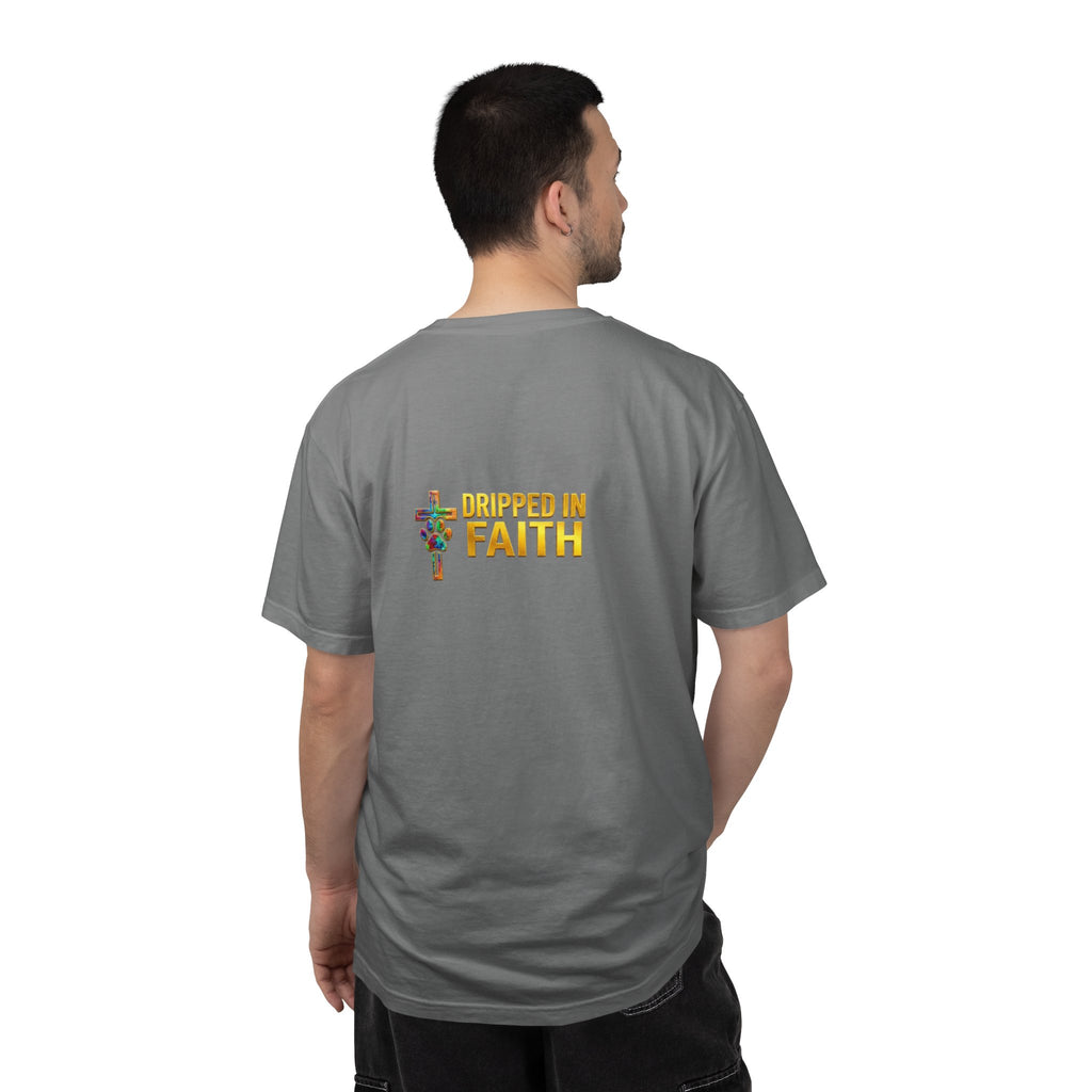 Unisex Christian Dog Grafitti T‑Shirt — "For He Shall Give His Angels Charge Over You" Inspirational Paw Print Tee