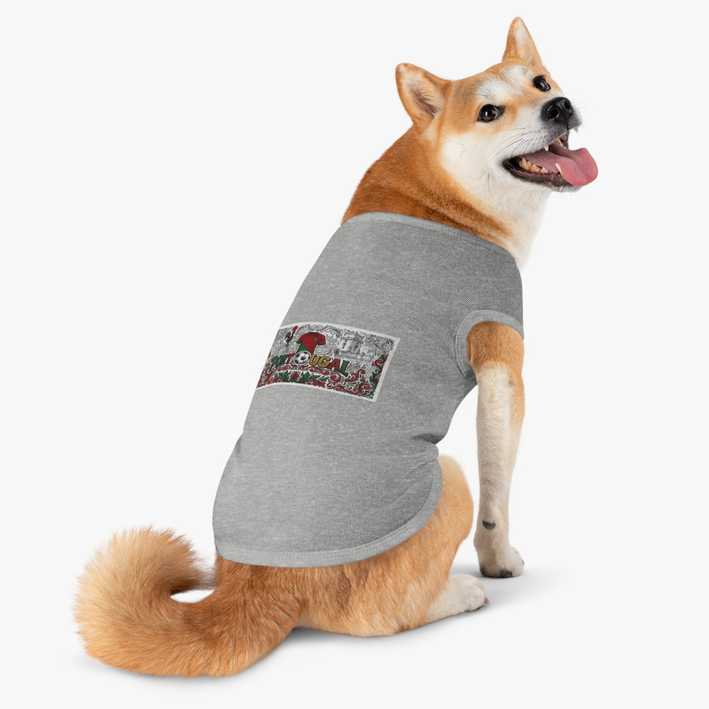 🇵🇹 Portugal Pet Tank Top — Portuguese Rooster & Azulejo Design Dog Shirt