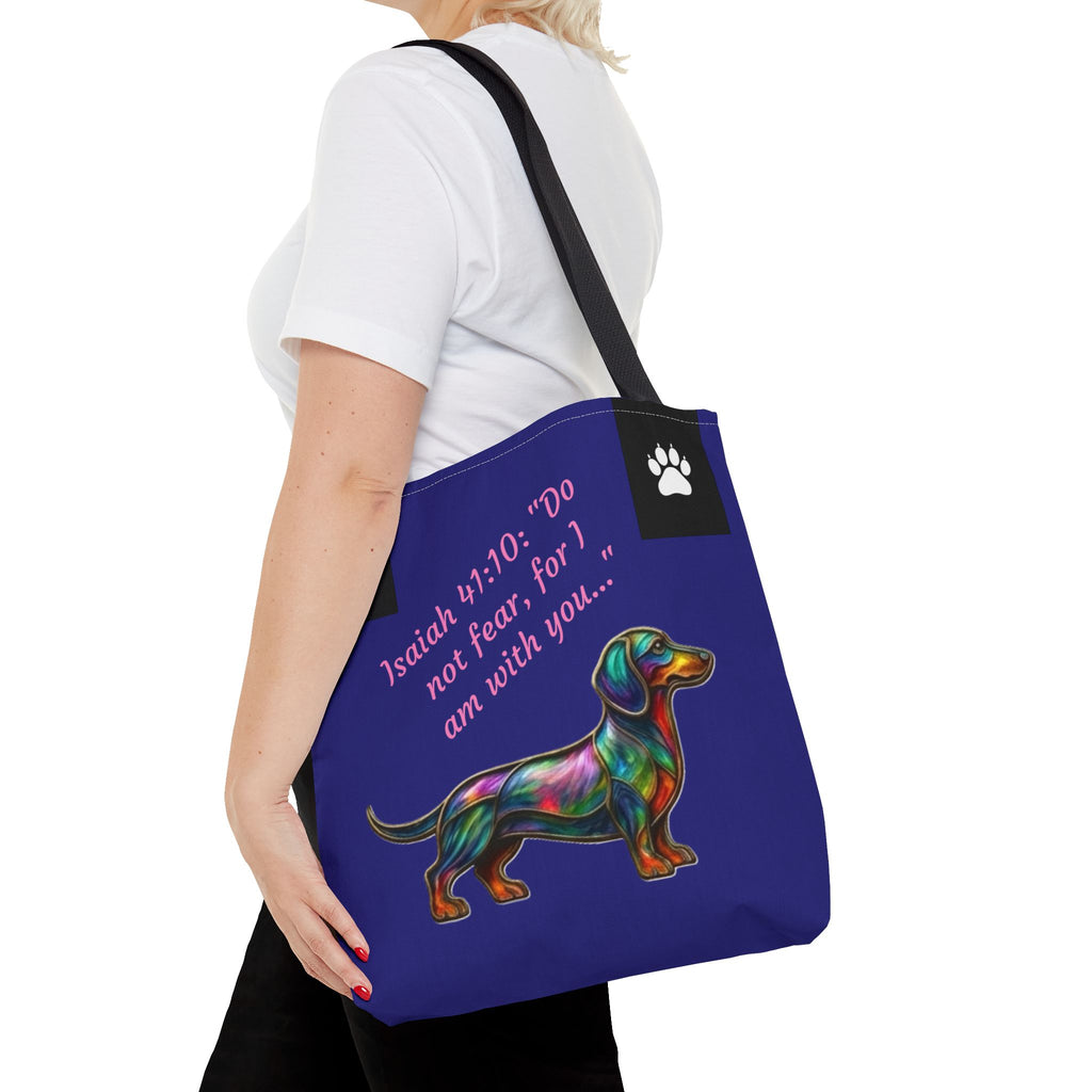 Cópia da Mala de Mão Dachshund City Patas Fiéis — Mala Inspiradora para Amantes de Cães Isaías 41:10
