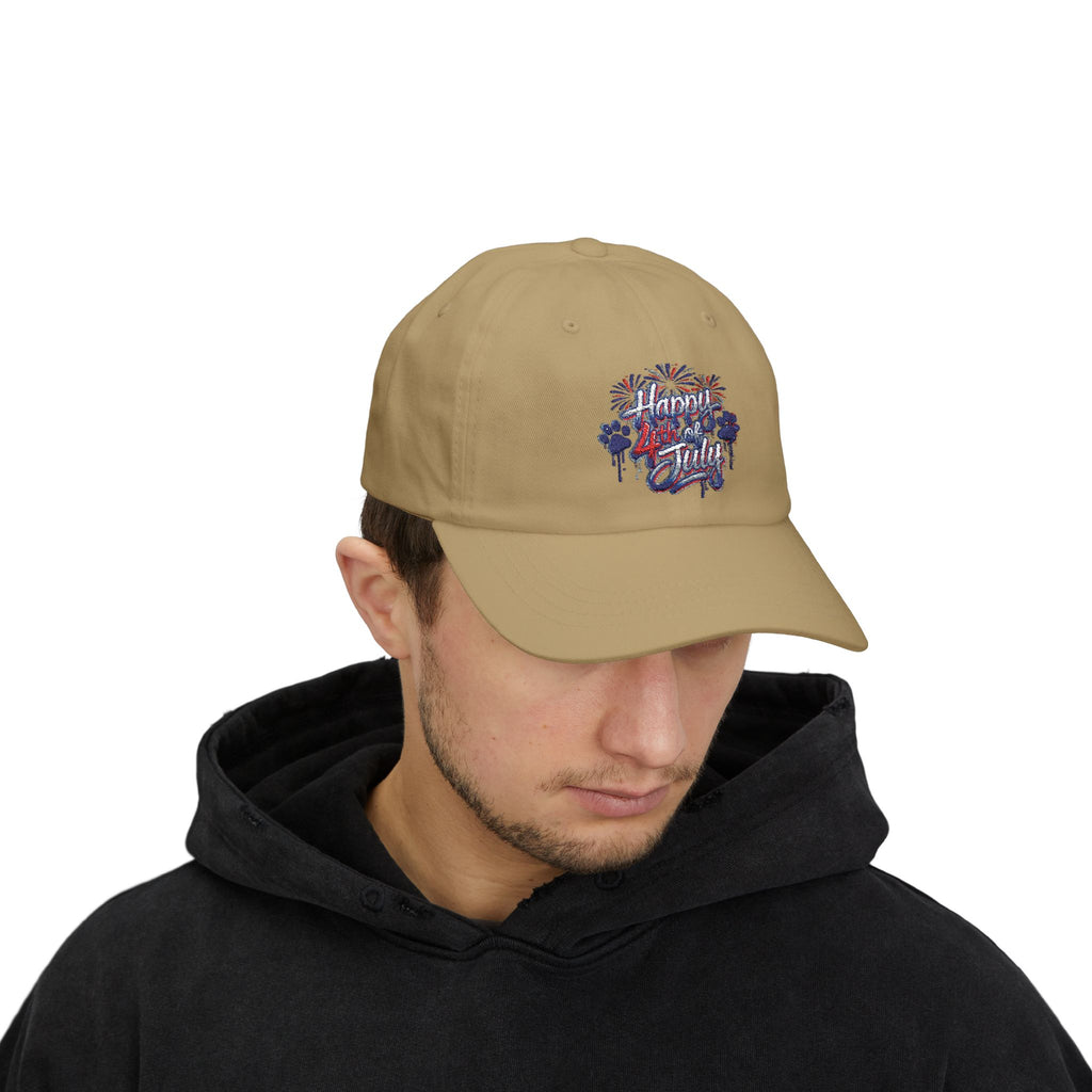 4th of July Dad Cap - 'Happy July' Fireworks Baseball Hat
