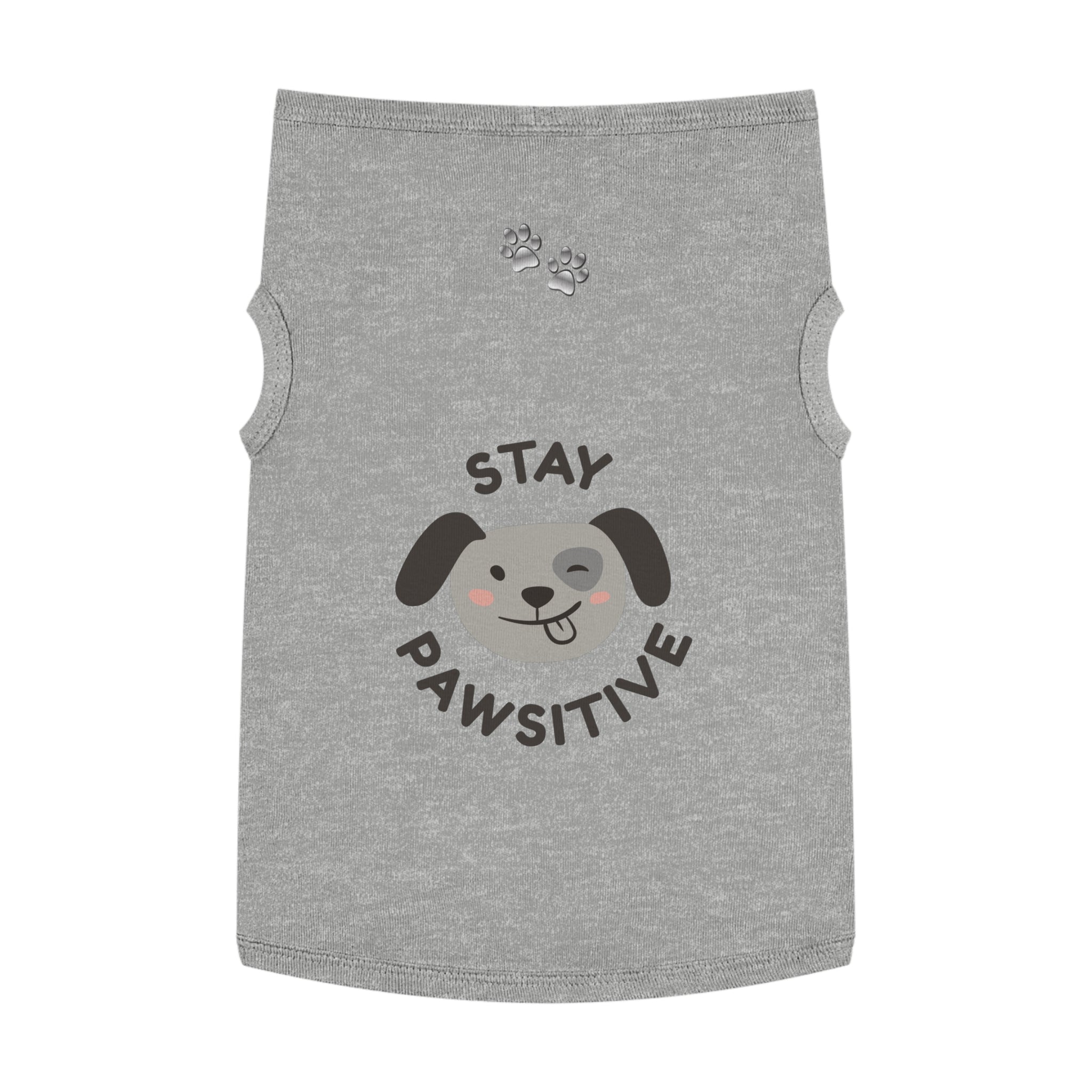 Stay Pawsitive Dog Tank Top — Cute Puppy Graphic Pet Shirt