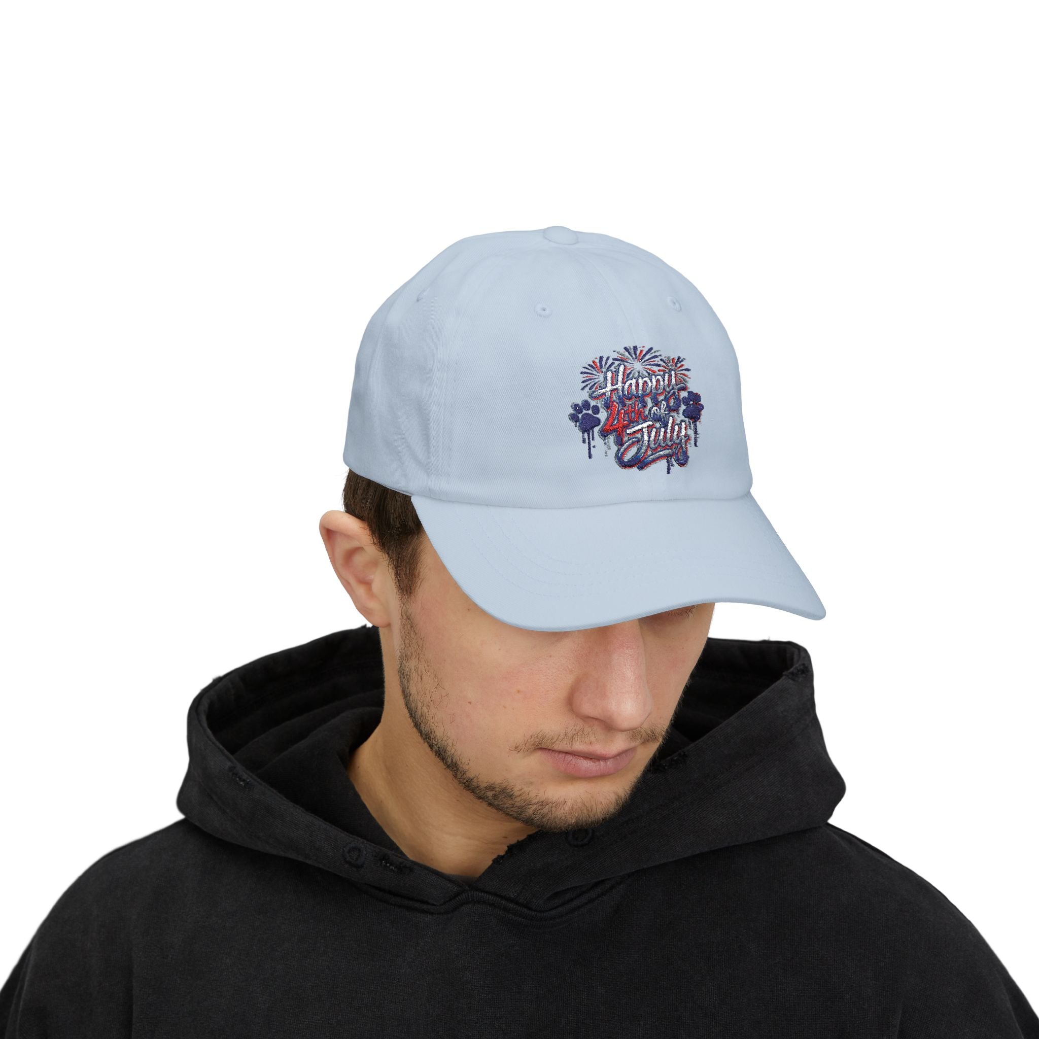 4th of July Dad Cap - 'Happy July' Fireworks Baseball Hat