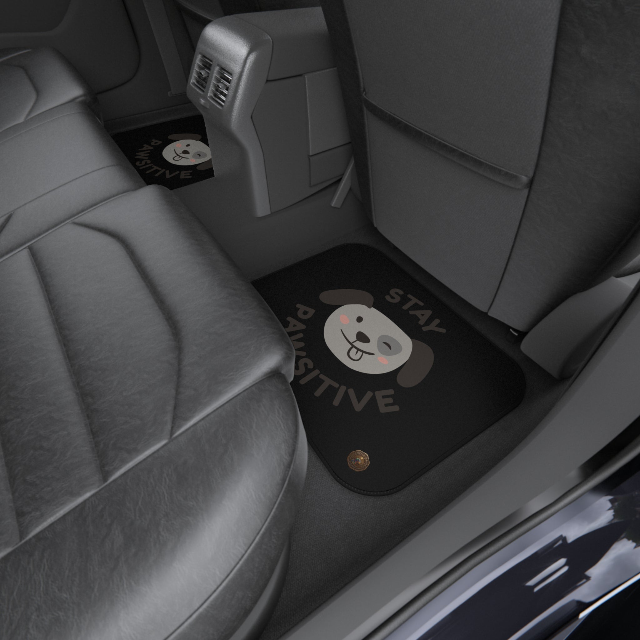 Car Mats - "Stay Pawsitive" Rear Dog Car Floor Mats Set (2-Pack)