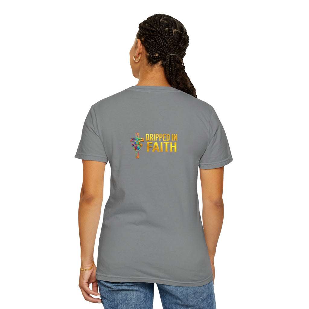 Unisex Christian Dog Grafitti T‑Shirt — "For He Shall Give His Angels Charge Over You" Inspirational Paw Print Tee