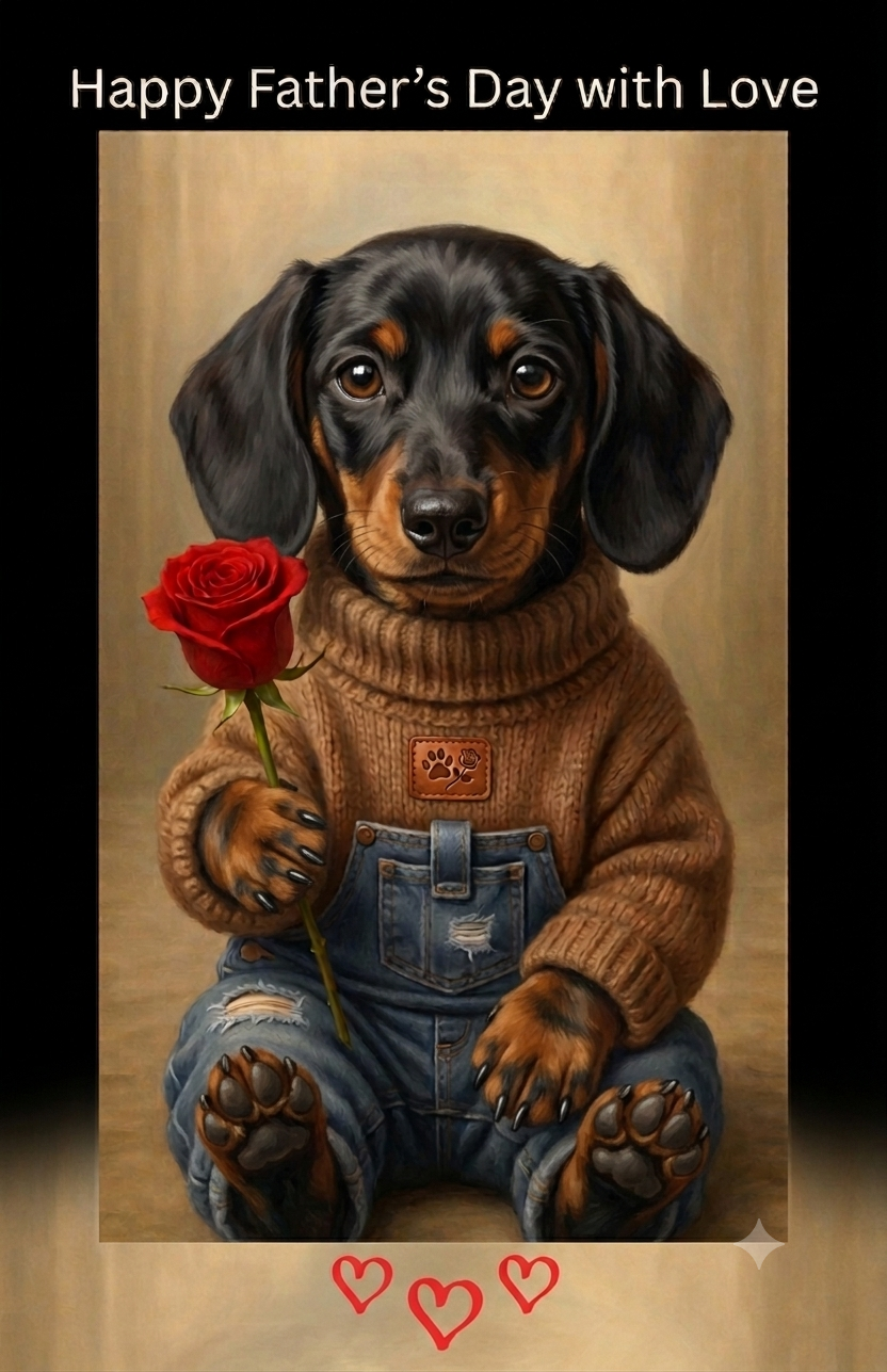 Happy Father's Day Dachshund Printable Card