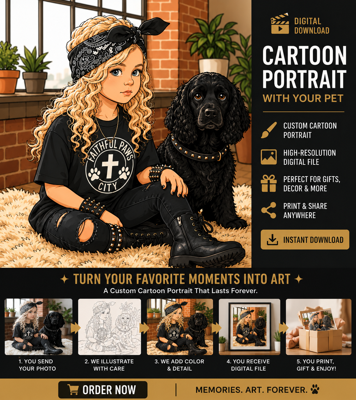 Sacred Paws – Faith-Inspired Digital Art Print